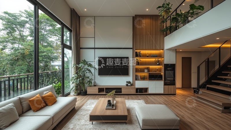 高清大图下载【趣麦麦图】现代客厅设计，温馨舒适