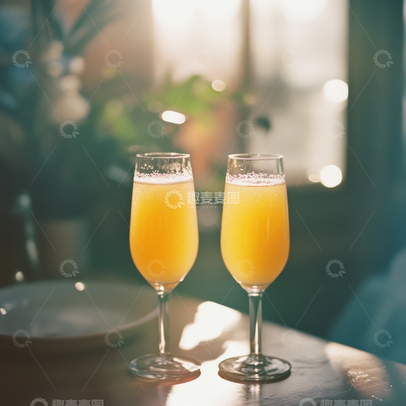 高清大图下载【趣麦麦图】阳光下的两杯橙色饮品