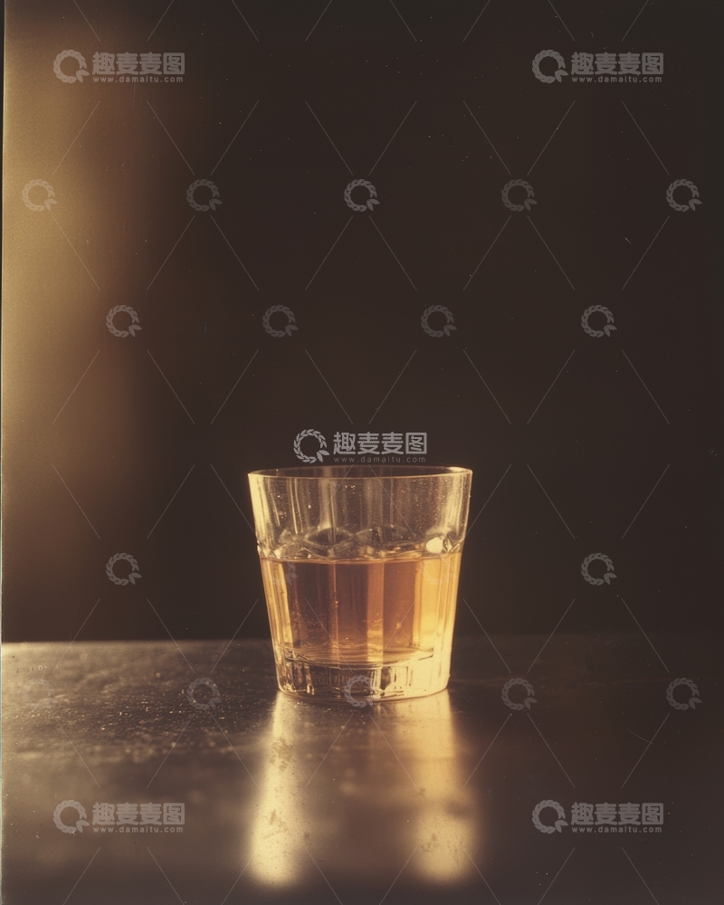 高清大图下载【趣麦麦图】桌上一杯琥珀色液体