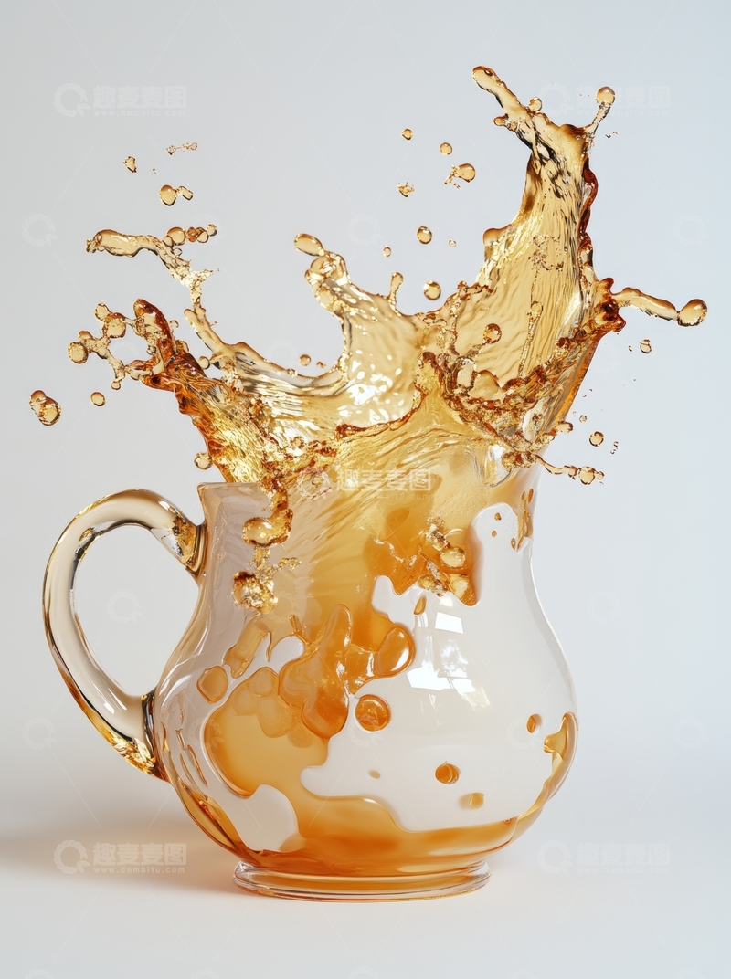 高清大图下载【趣麦麦图】液体飞溅的玻璃壶瞬间
