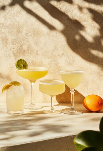 夏日柠檬鸡尾酒与光影