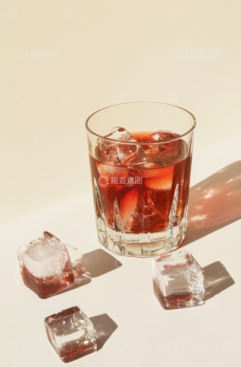 高清大图下载【趣麦麦图】冰块与饮品的静物组合