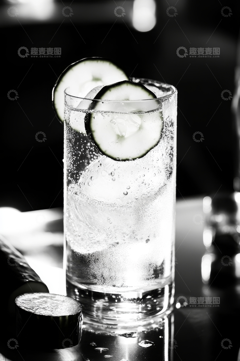 高清大图下载【趣麦麦图】冰镇黄瓜饮料特写