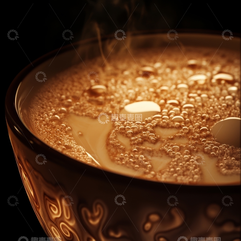 高清大图下载【趣麦麦图】-热饮蒸汽袅袅，泡沫细腻