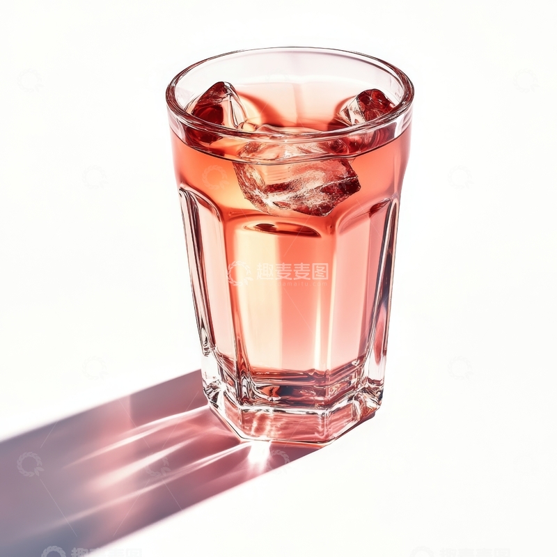 高清大图下载【趣麦麦图】冰块点缀的粉红色饮品