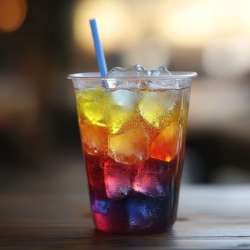 彩虹冰饮，色彩斑斓的冷饮
