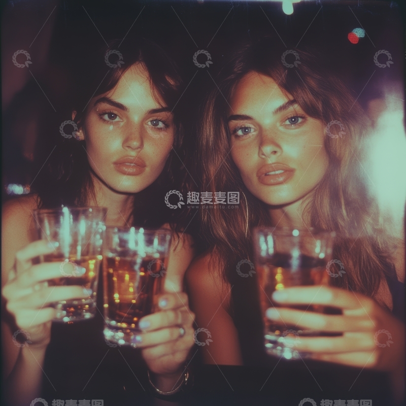 高清大图下载【趣麦麦图】两位女性手持饮品，氛围温馨