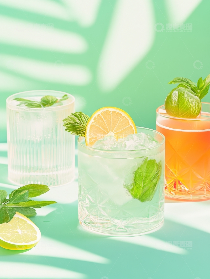 高清大图下载【趣麦麦图】清新柠檬薄荷饮品