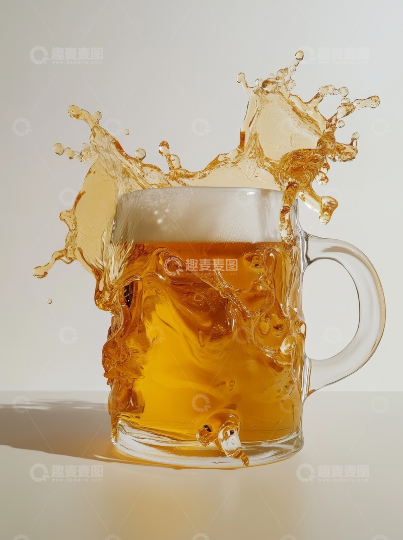 高清大图下载【趣麦麦图】啤酒溅起的瞬间