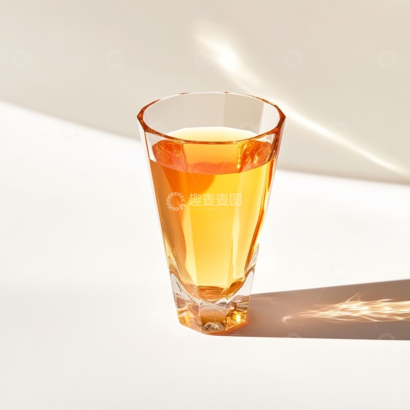 高清大图下载【趣麦麦图】透明玻璃杯中的橙色液体
