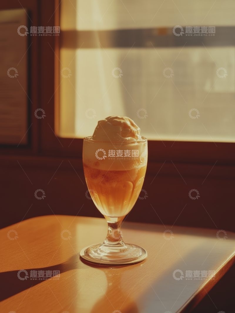 高清大图下载【趣麦麦图】阳光下的冰淇淋咖啡饮品