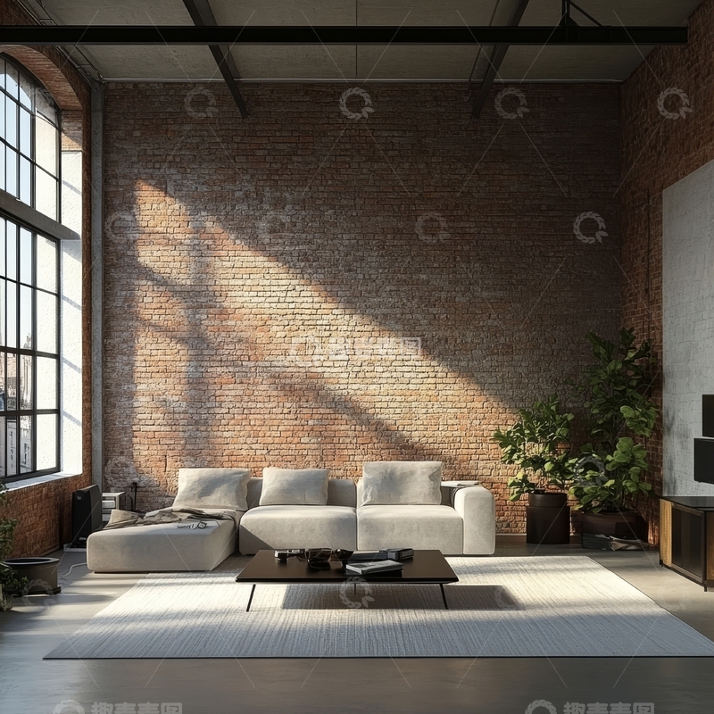 高清大图下载【趣麦麦图】现代工业风客厅设计
