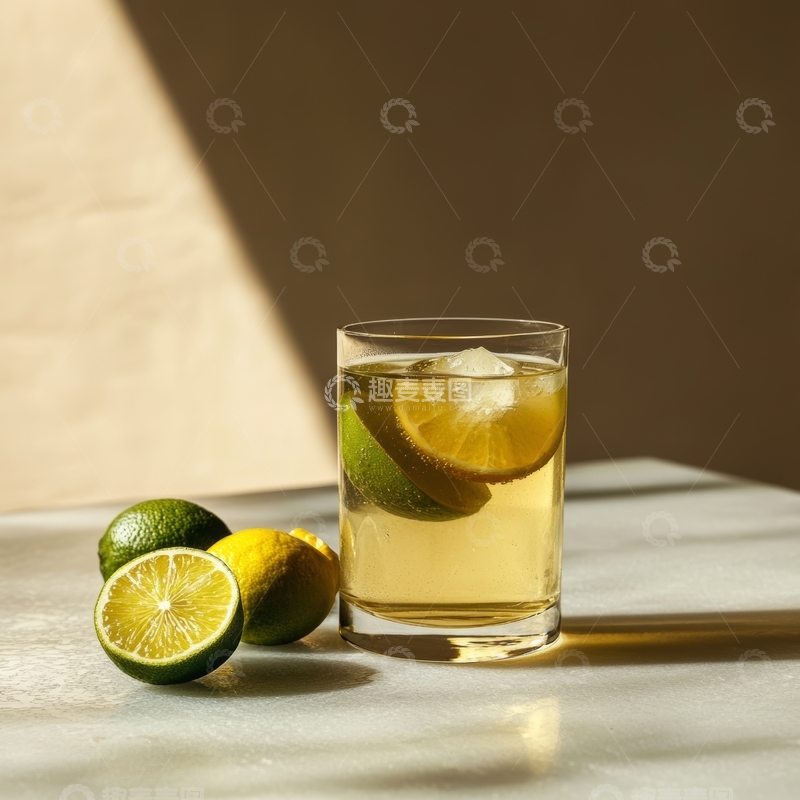 高清大图下载【趣麦麦图】冰镇柠檬饮品与青柠