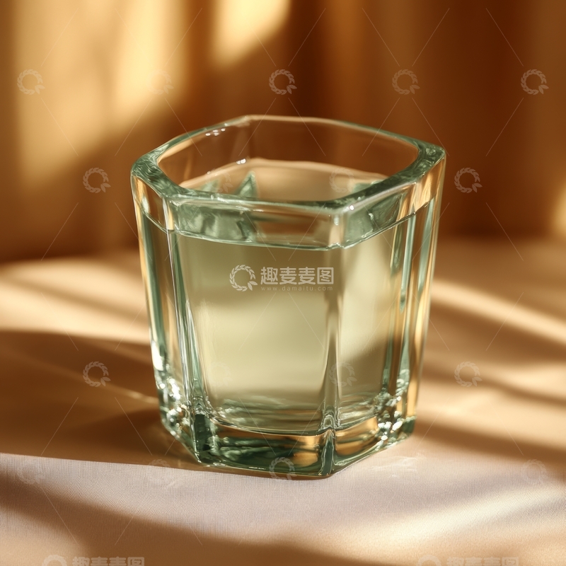 高清大图下载【趣麦麦图】透明玻璃杯中的淡绿色液体