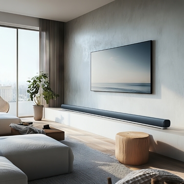 现代客厅中的电视与音响组合