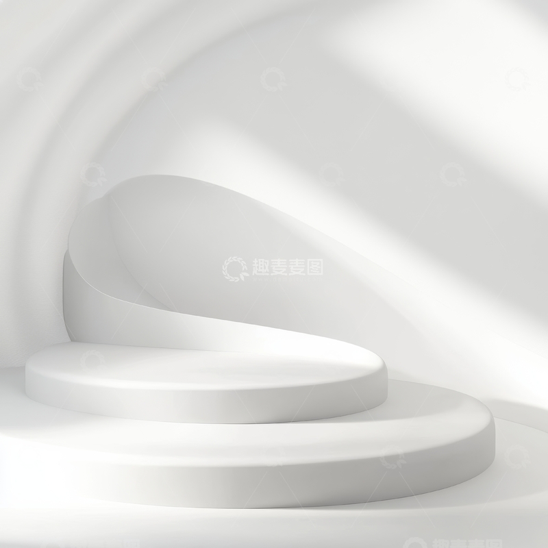 高清大图下载【趣麦麦图】白色抽象几何空间