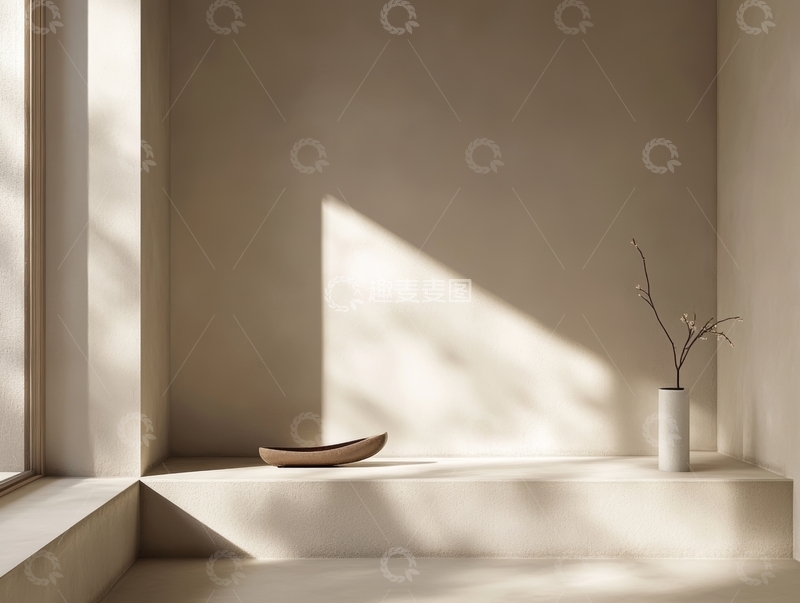 高清大图下载【趣麦麦图】阳光洒落的室内静谧角落