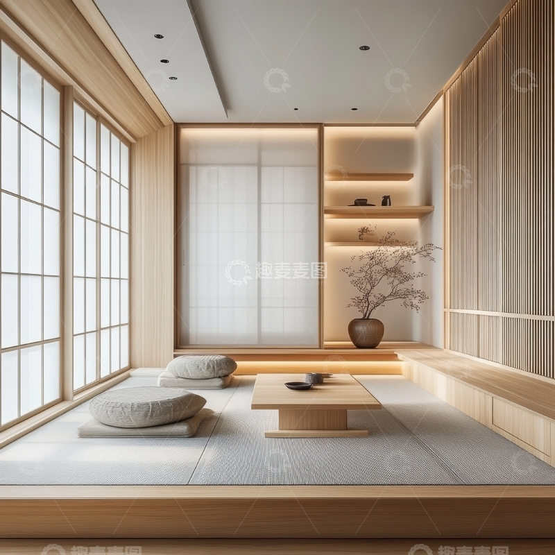 高清大图下载【趣麦麦图】简约日式室内设计，温馨禅意空间