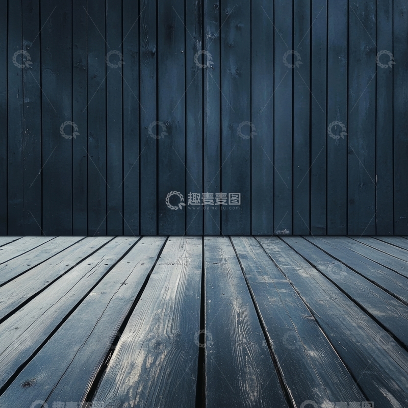高清大图下载【趣麦麦图】深色木质墙面与地板的室内空间