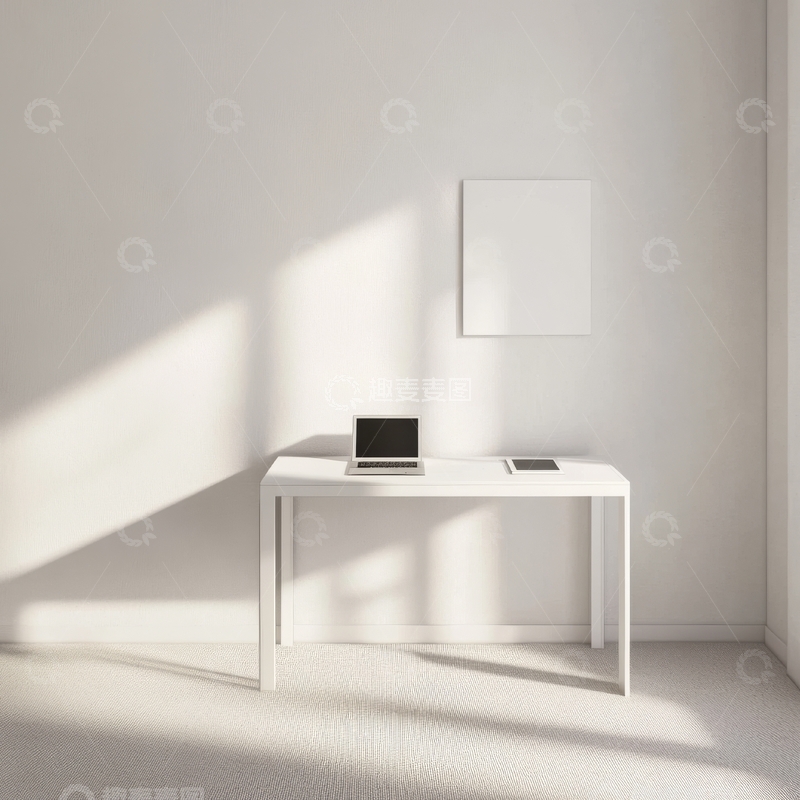 高清大图下载【趣麦麦图】简约室内办公桌与阳光
