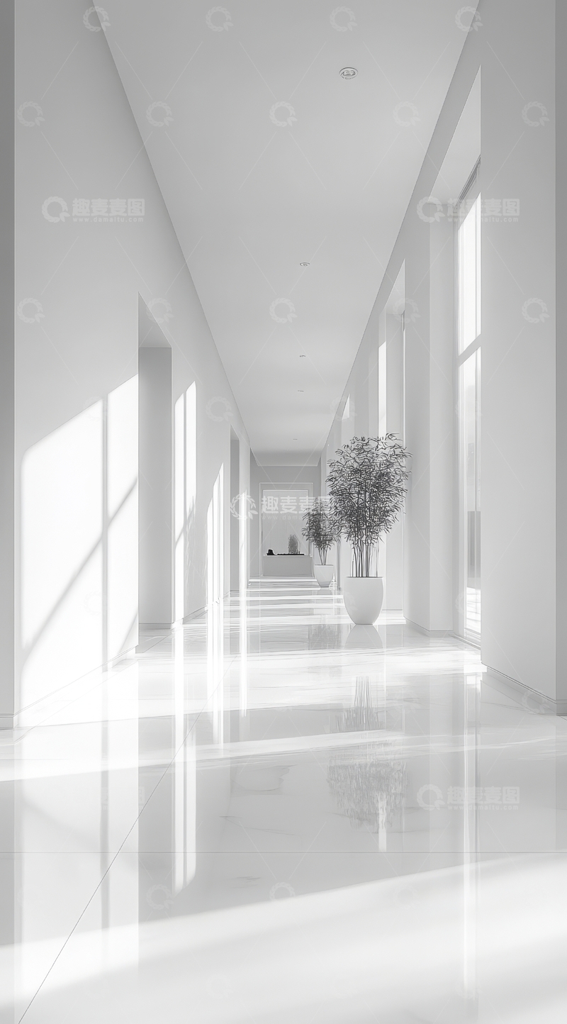 高清大图下载【趣麦麦图】明亮走廊，简洁现代设计