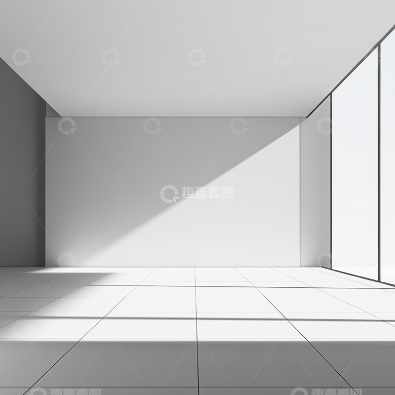 高清大图下载【趣麦麦图】简约室内空间，阳光斜射