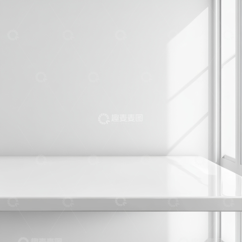 高清大图下载【趣麦麦图】简约白色室内空间与窗影