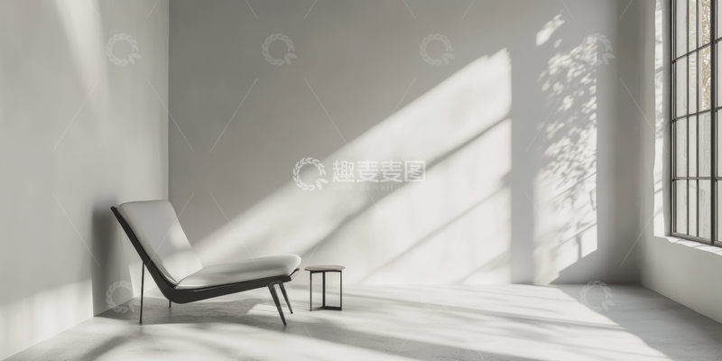 高清大图下载【趣麦麦图】阳光洒落的简约室内一角