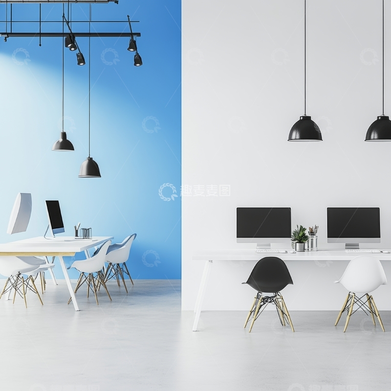 高清大图下载【趣麦麦图】现代办公室内部设计对比