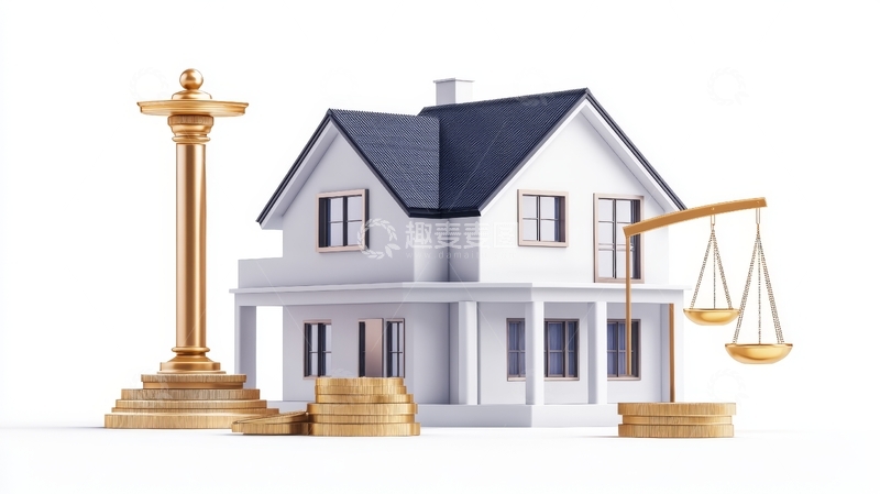 高清大图下载【趣麦麦图】房屋与法律象征的组合
