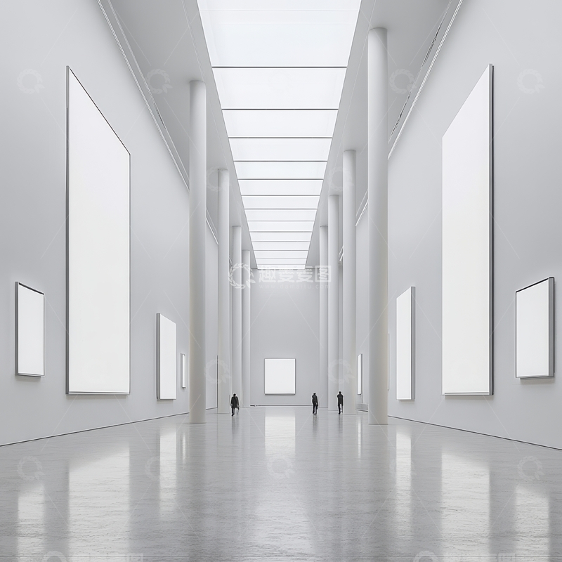 高清大图下载【趣麦麦图】现代艺术画廊的宽敞内部