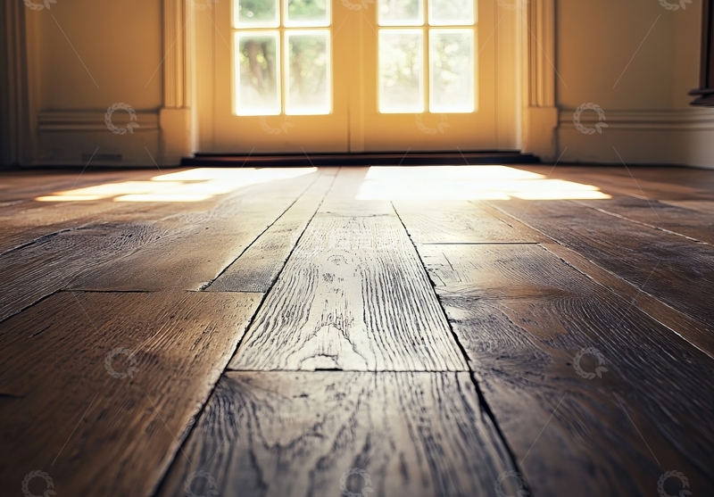 高清大图下载【趣麦麦图】阳光洒在木质地板上的房间