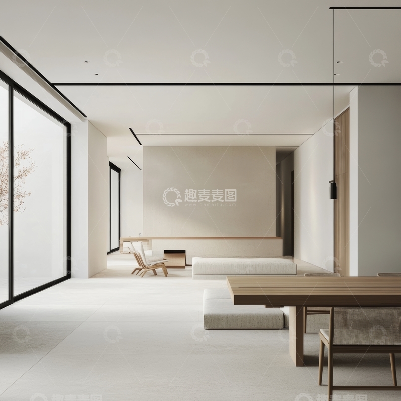 高清大图下载【趣麦麦图】现代简约室内设计客厅场景