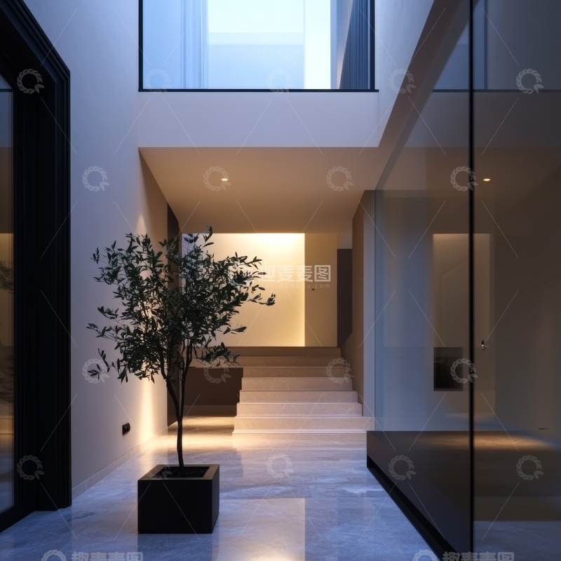 高清大图下载【趣麦麦图】现代简约室内楼梯设计