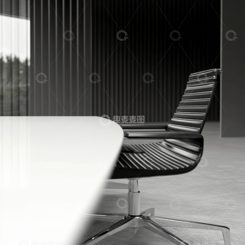 高清大图下载【趣麦麦图】现代办公椅与白色桌面