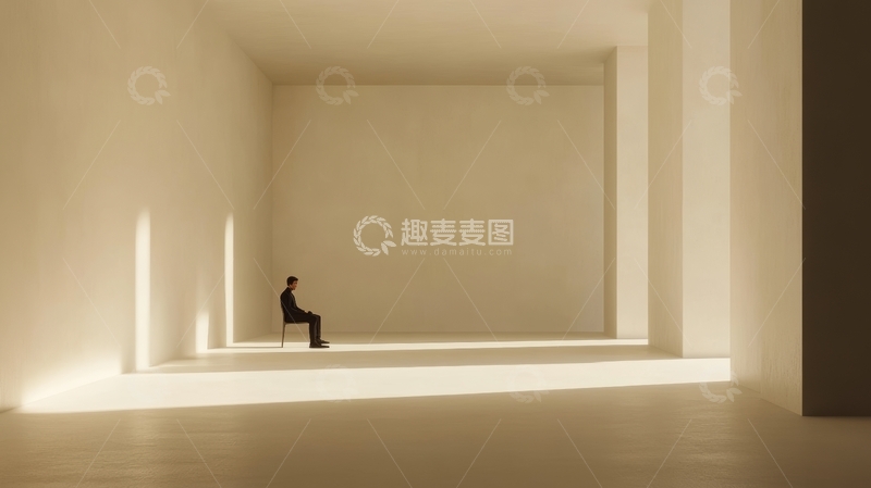 高清大图下载【趣麦麦图】光影中的独坐者