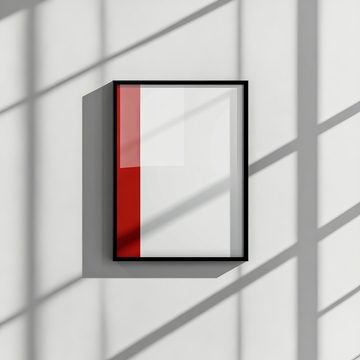 简约风格的红色与白色抽象画