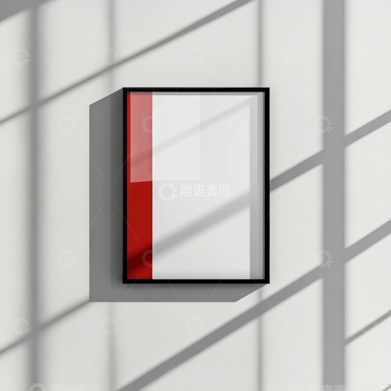 高清大图下载【趣麦麦图】简约风格的红色与白色抽象画