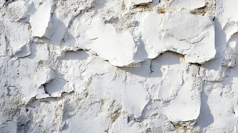 高清大图下载【趣麦麦图】剥落的白色墙面纹理