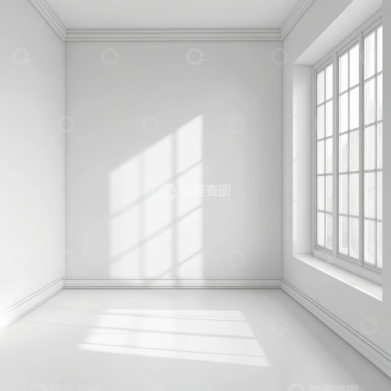高清大图下载【趣麦麦图】明亮空旷的白色房间