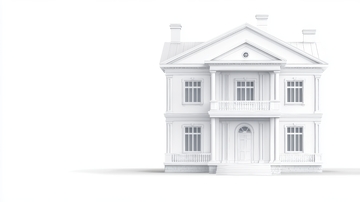 白色双层建筑模型