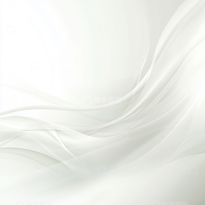 高清大图下载【趣麦麦图】柔和流动的白色丝带背景
