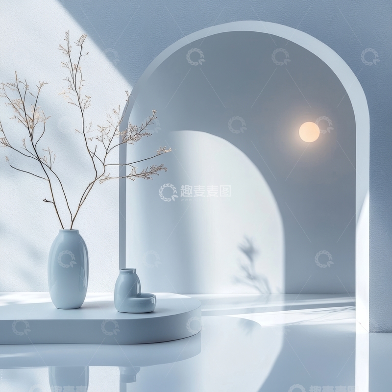 简约室内陈设与光影艺术