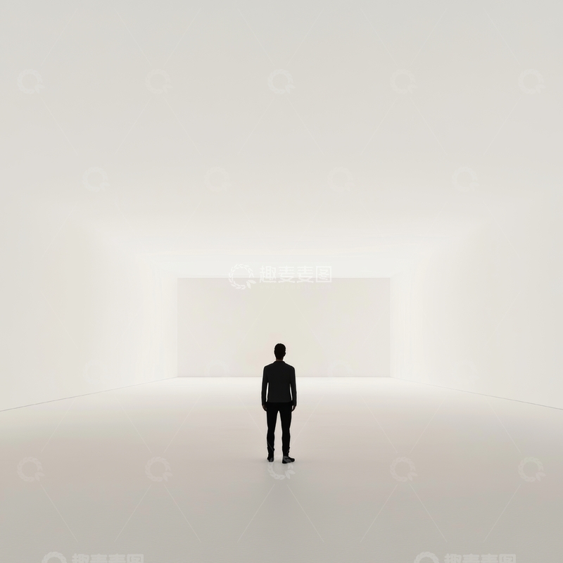 高清大图下载【趣麦麦图】孤独身影站在明亮空间中
