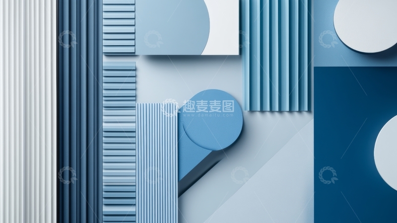 蓝色几何图形的抽象艺术背景