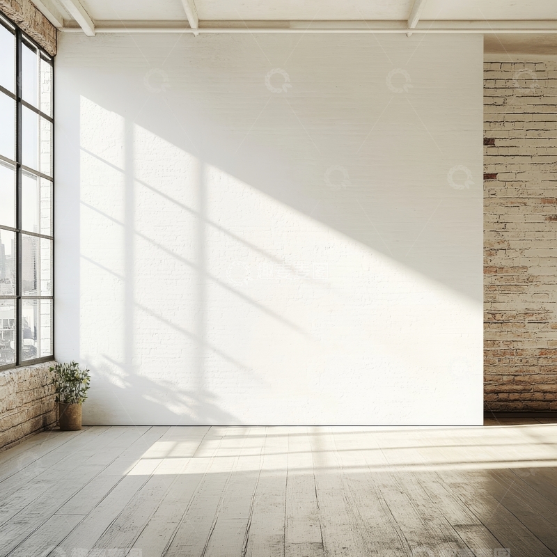 高清大图下载【趣麦麦图】明亮阳光照射的工业风室内空间