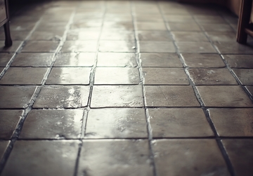 古老石砖地面的纹理细节