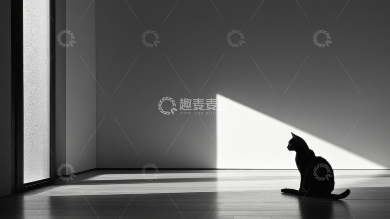 高清大图下载【趣麦麦图】光影中的猫影
