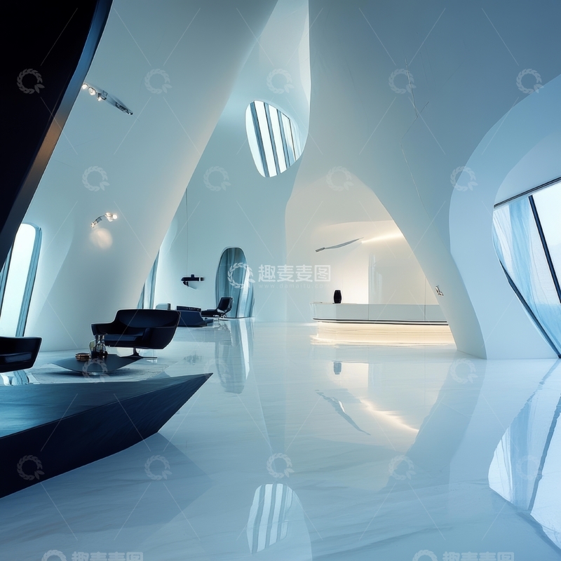 高清大图下载【趣麦麦图】现代流线型室内设计