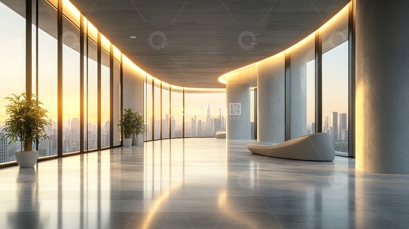 高清大图下载【趣麦麦图】现代高层建筑内部全景